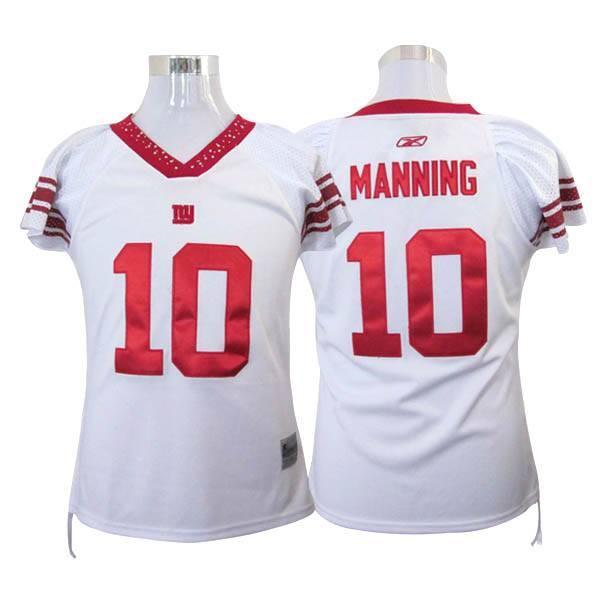 Giants #10 Eli Manning White Women's Field Flirt Stitched NFL Jersey